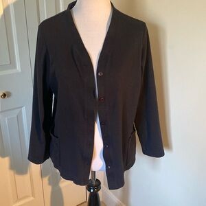 Blair Deep Navy Blue Fleece Cardigan